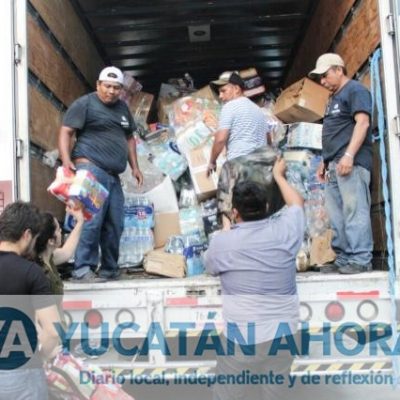 Ayuntamiento de Mérida lleva 63 toneladas de víveres enviados a zonas afectadas por el temblor
