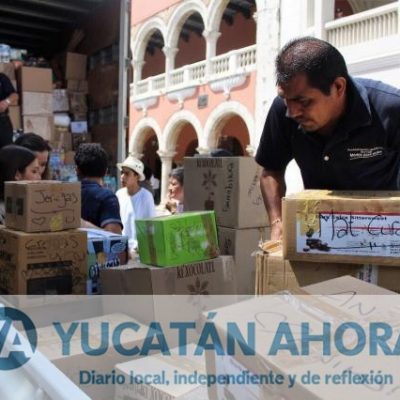 Mérida envía camión con 12 toneladas de víveres a Puebla