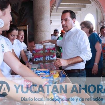 Llama el alcalde de Mérida a donar víveres para damnificados