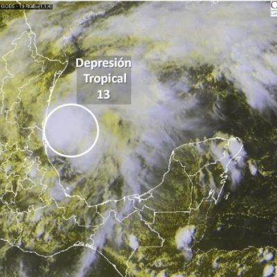 Sin representar riesgo para Yucatán, monitorean la depresión tropical 13