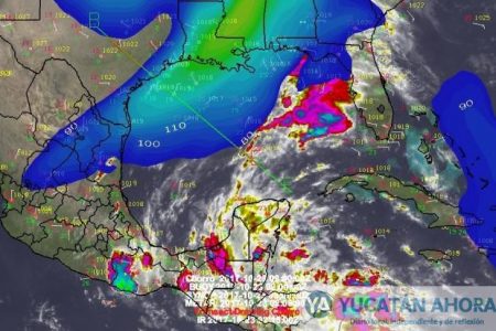 Lluvias sitian Yucatán; en el Caribe onda tropical; por el Golfo un norte
