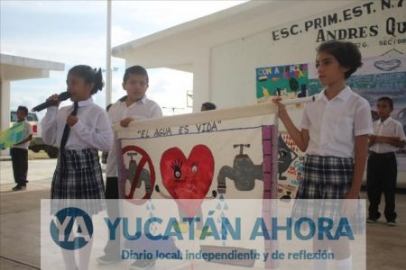 Estudiantes de Chicxulub Puerto celebran el Día Interamericano del Agua