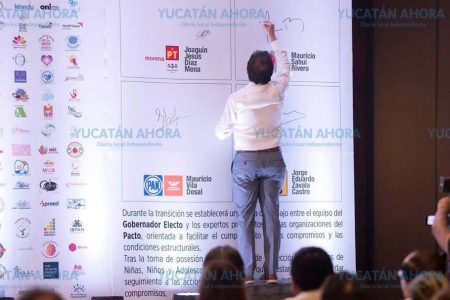 Candidatos a gobernar Yucatán pactan buscar mejor calidad de vida a la niñez