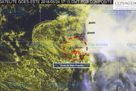 Vigilan tormenta con capacidad de desarrollo al Sur de Río Lagartos