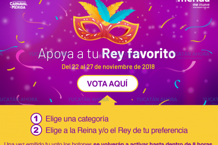 Restablecen página electrónica para votar por los reyes del Carnaval Mérida 2019