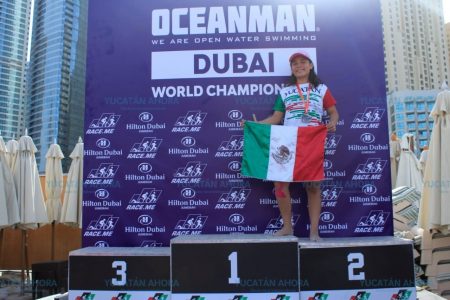 Joven nadadora yucateca triunfa en Dubai