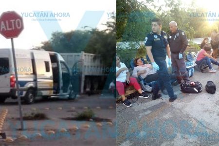 Choque entre camioneta de pasaje y volquete deja ocho heridos