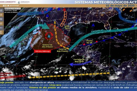 Conagua pronostica para hoy chubascos en el centro, sur y oriente de Yucatán