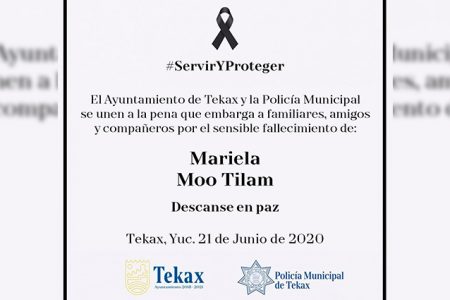Fallece por Covid-19 primera mujer policía, en Tekax
