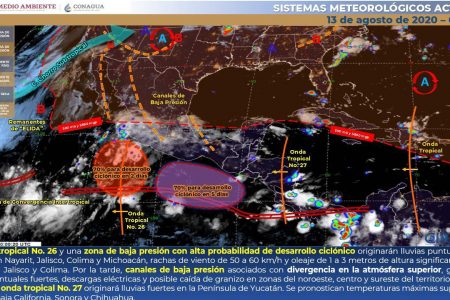 Pronostican tormentas fuertes por el paso de la onda tropical 27