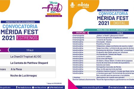 Gran respuesta a dos convocatorias para participar en el Mérida Fest 2021