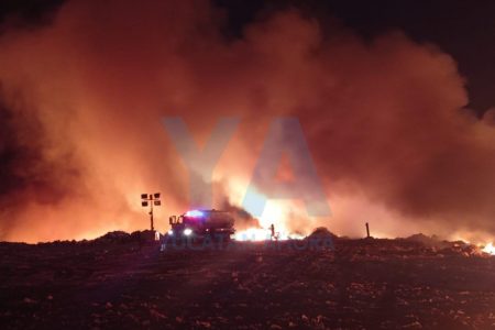 Se quema el relleno sanitario, en la carretera Susulá-Chalmuch