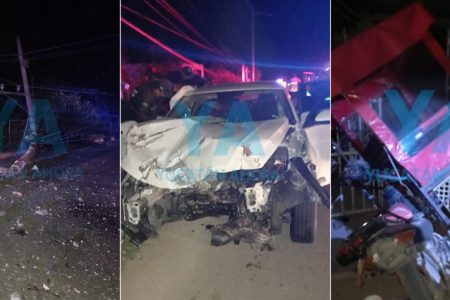 Conductor ebrio provoca fuerte accidente en Maxcanú: tres hospitalizados