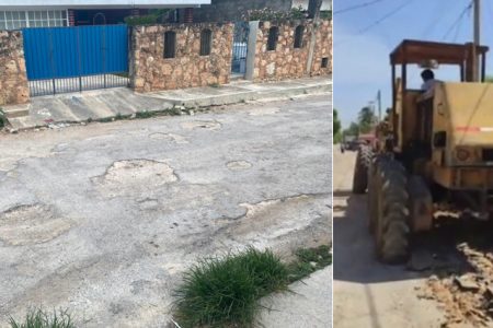 Tras presión social, reparan calle abandonada en Muna
