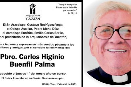 Fallece el presbítero Carlos Buenfil Palma