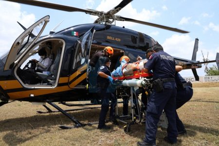 De Oxkutzcab al O’Horán: trasladan a herido grave en helicóptero de la SSP