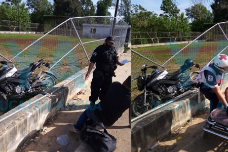 Motociclista se impacta contra una malla ciclónica por esquivar un mototaxi