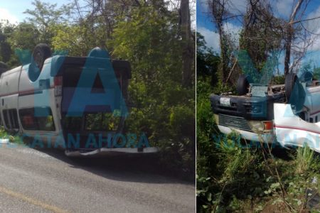 Vuelca una camioneta en el tramo Kopomá-Maxcanú: tres heridos