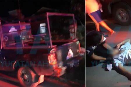Alcoholizado choca su mototaxi contra una camioneta en Seyé, es hospitalizado