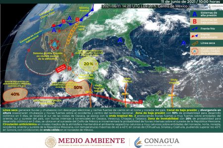 Pronostican lluvia fuerte en gran parte de Yucatán, incluyendo Mérida