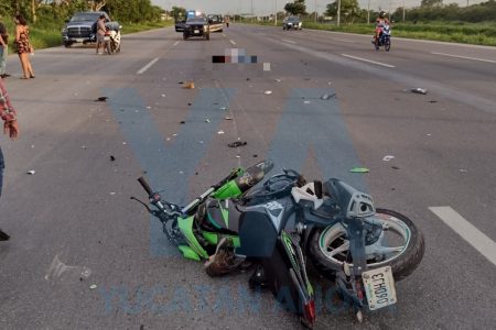 Fallece joven motociclista al chocar contra una pipa en la vía Mérida-Progreso