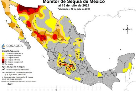 Canícula favorecería reaparición de sequía en la Península de Yucatán