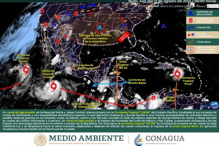Ya está aquí la onda tropical 20: continuarán las lluvias en Yucatán