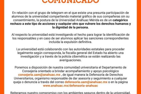 Denuncian violencia digital en la Universidad Anáhuac-Mayab