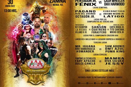 La Lucha Libre Triple A celebra 30 Aniversario el domingo 30 en Mérida