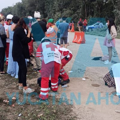10 muertos y varios heridos tras volcadura en la vía Cancún