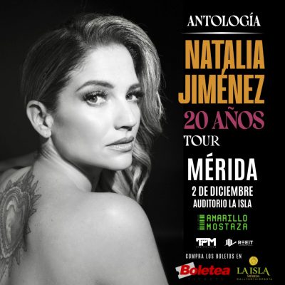 Natalia Jiménez se presentará en Mérida con “Antología 20 Años Tour”