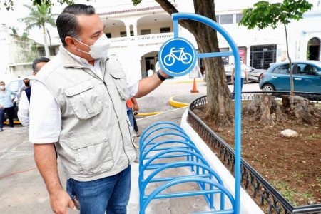 El Alcalde Renán Barrera promueve el uso de la bicicleta a través del plan de movilidad segura en las vialidades del Centro de la ciudad