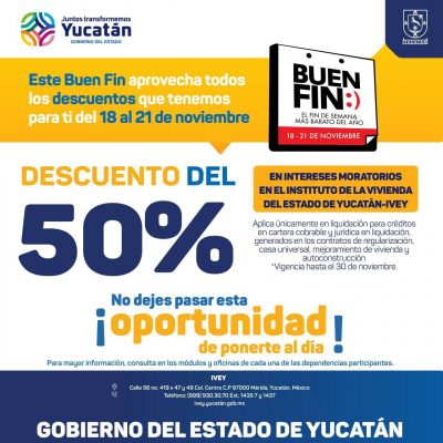 Invita Gobierno del Estado a la población yucateca a aprovechar descuentos por el Buen Fin