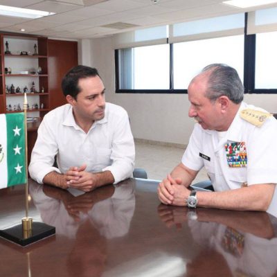 Reiteran el Gobernador Mauricio Vila Dosal y el titular de la Semar, almirante José Rafael Ojeda Durán, compromiso para seguir impulsando el desarrollo de Yucatán
