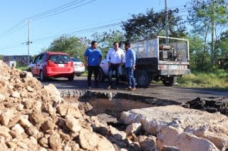 Smapap repara fuga de agua; el alcalde Julián Zacarías Curi supervisa trabajos y agradece paciencia de usuarios