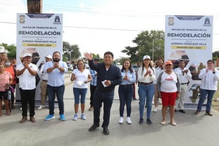 Edwin Bojórquez abandera el inicio de los trabajos de remodelación de la Avenida “Francisco Villa” en Kanasín