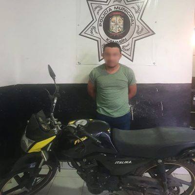 Policía de Kanasín recupera moto robada