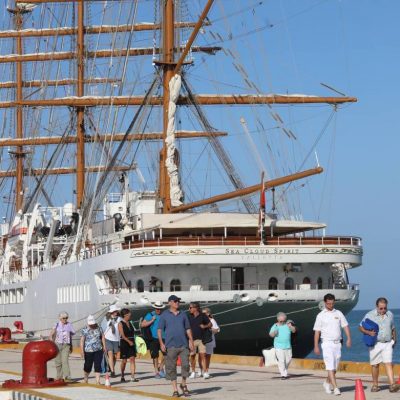 Arriba a Yucatán por primera vez el crucero de vela Sea Cloud Spirit, uno de los más grandes del mundo