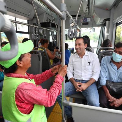 El Gobernador Mauricio Vila Dosal supervisa operación de los nuevos autobuses de la ruta Circuito Metropolitano del Sistema de transporte “Va y ven”