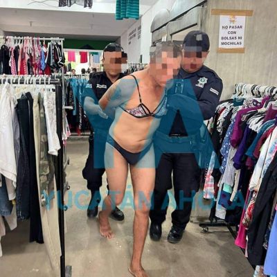 Hombre intenta robar bikini en una boutique de Ticul