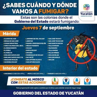Continúan las acciones contra el mosco 🦟 en Yucatán
