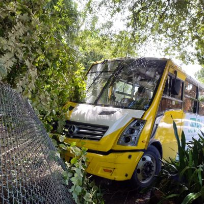 Autobús de Situr rompe valla perimetral del Zoológico El Centenario